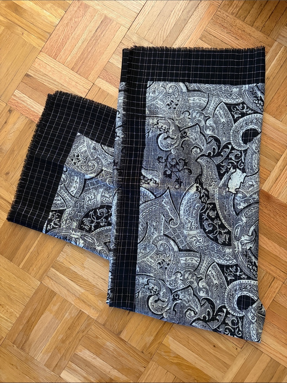 VTG 52” Geoffrey Beene WOOL Scarf / Wrap - Made in France - PRISTINE CONDITION!
